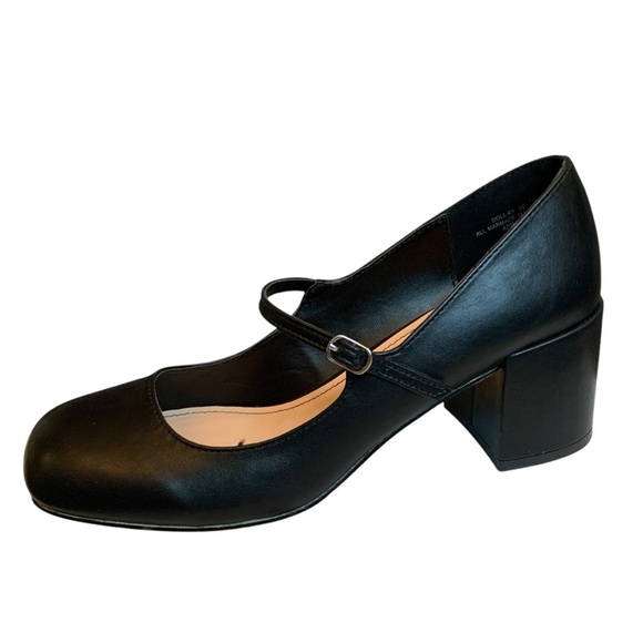 Bamboo Mary Jane Heels Shoes Womens 10 Black Preppy 90’s Goth Witchy Wedding - Picture 1 of 9